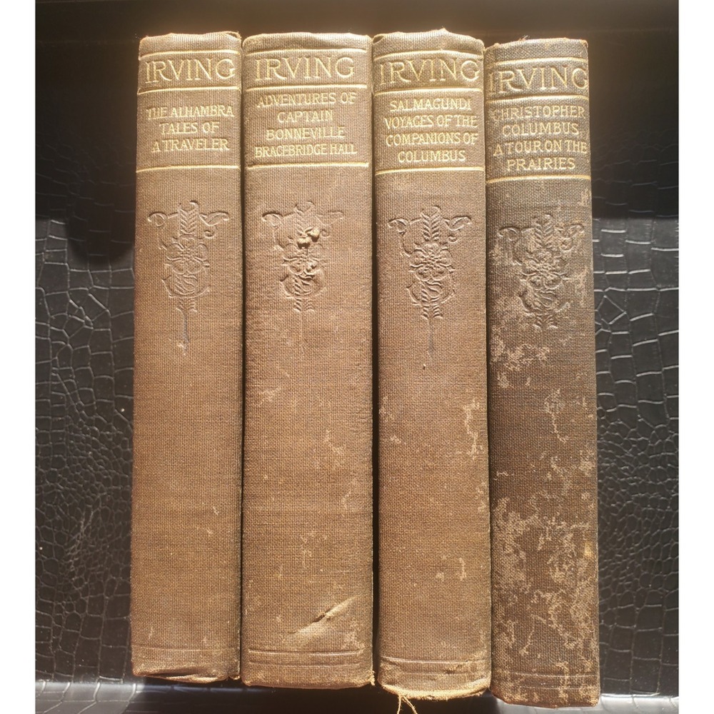 Washington Irving Works 4 Vol Set 1903 Co-Operative‎ Publication Society Antique